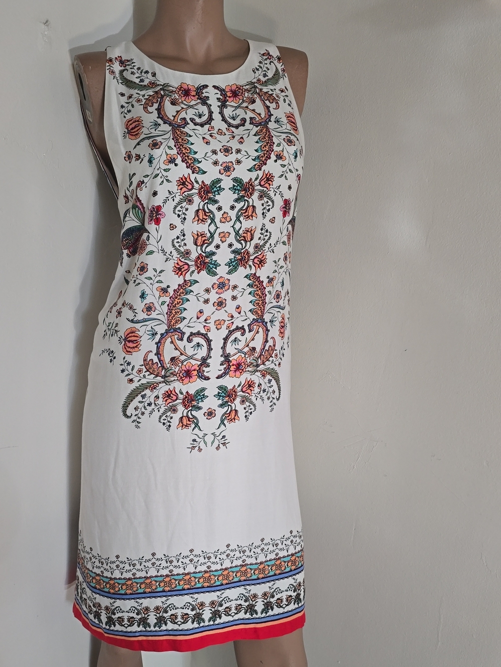 Chelsea & Violet White Floral Sleeveless Shift Dress Multicolored Size Xs NWT $1